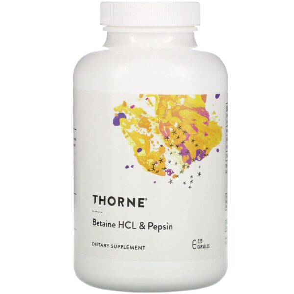 Thorne Betaine HCL & pepsine 225 capsules