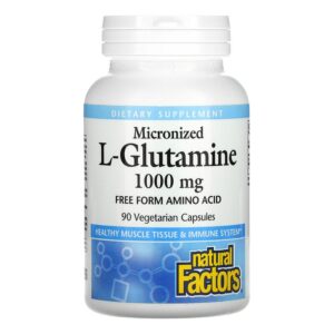 Natural Factors gemicroniseerde l-glutamine 1000mg 90 vegetarische capsules
