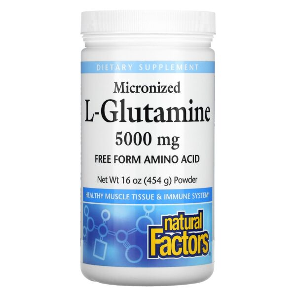 Natural Factors gemicroniseerde L-glutamine poeder 454 gram