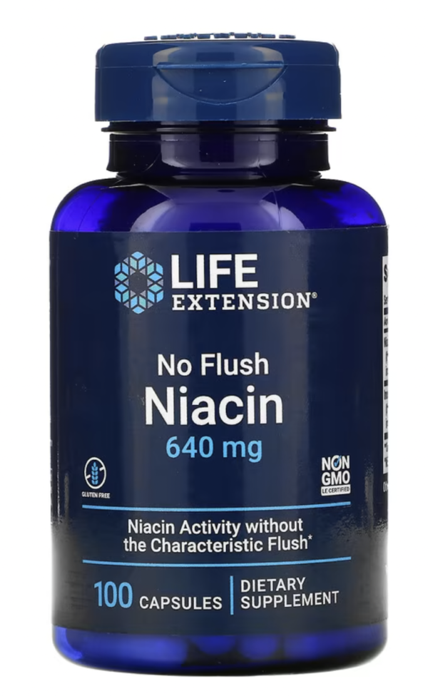 Life Extension No Flush Niacin 640 mg 100 capsules