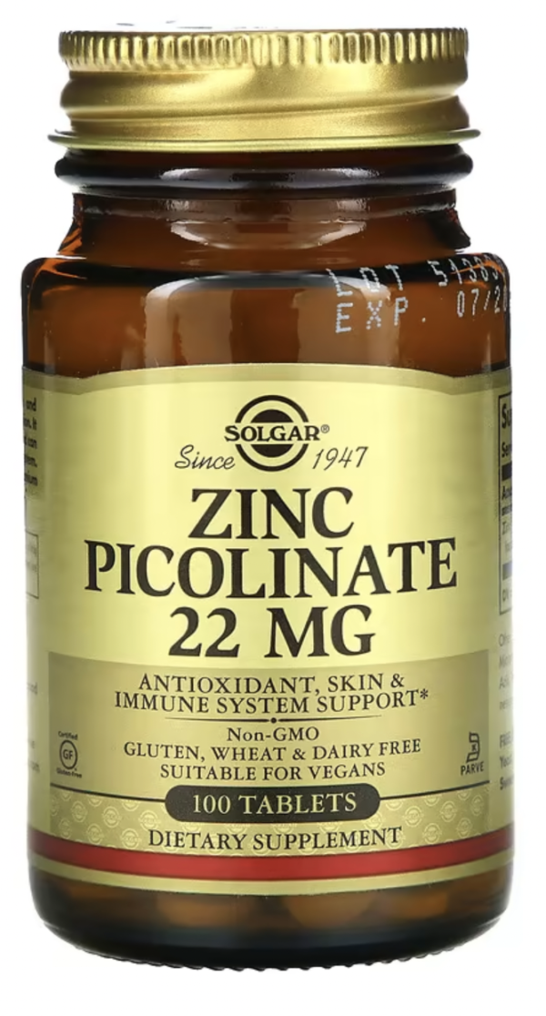 Solgar Zink picolinaat 22 mg 100 tabletten