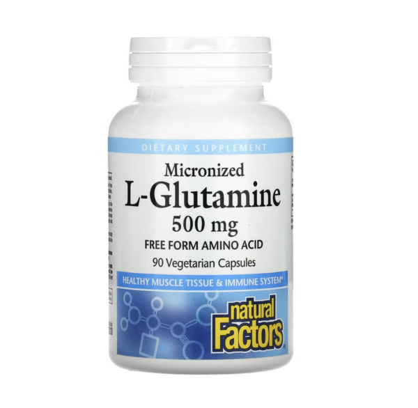 Natural Factors gemicroniseerde l-glutamine 500mg 90 vegetarische capsules (kopie)