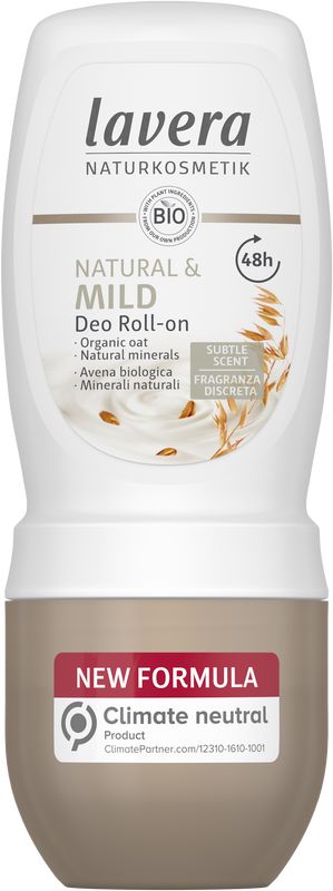 Lavera Natural and Mild Deodorant 48h roll-on organic oat natural minerals